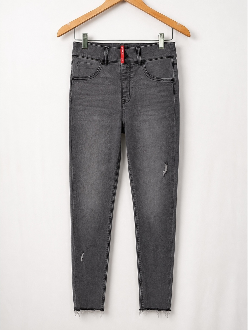 SPANX Vintage Grey Distressed Ankle Skinny Jeans Size S